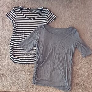 Striped and Solid Gray T-Shirts